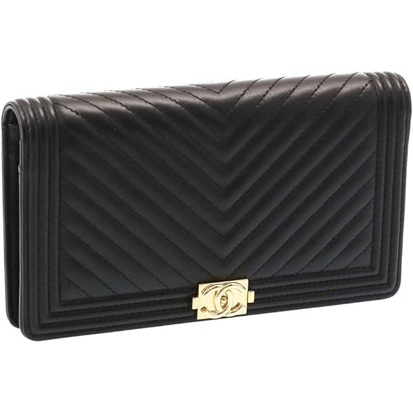 CHANEL シャネル 二つ折り財布 長財布 キャビアスキン ブラック Amazon | [シャネル] 長財布 レディース 2つ折り BOY CHANEL ボーイ